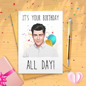 Funny Schmidt Birthday Card for Her - Humorous Sitcom Bday Greeting, Unique Happy Birthday Humor, TV Show Inspired Card [00060]