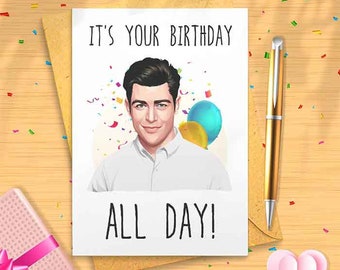 Funny Schmidt Birthday Card - Funny Card For Her, Happy Birthday, Birthday Humor, Funny Bday Card, Bday Tv Show, Sitcom [00060]