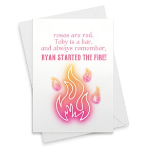 Dwight Valentine&#39;s Day Card / The Office / Ryan Started the Fire / Greeting Card / funny valentine [01759]