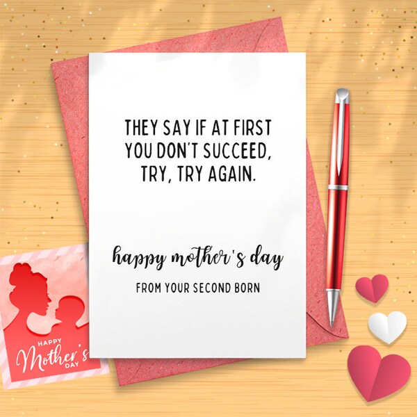 Funny Mothers Day Card, Middle Child Card For Mom Funny Mothers Day Card, Middle Child Card For Mom Funny [02813]