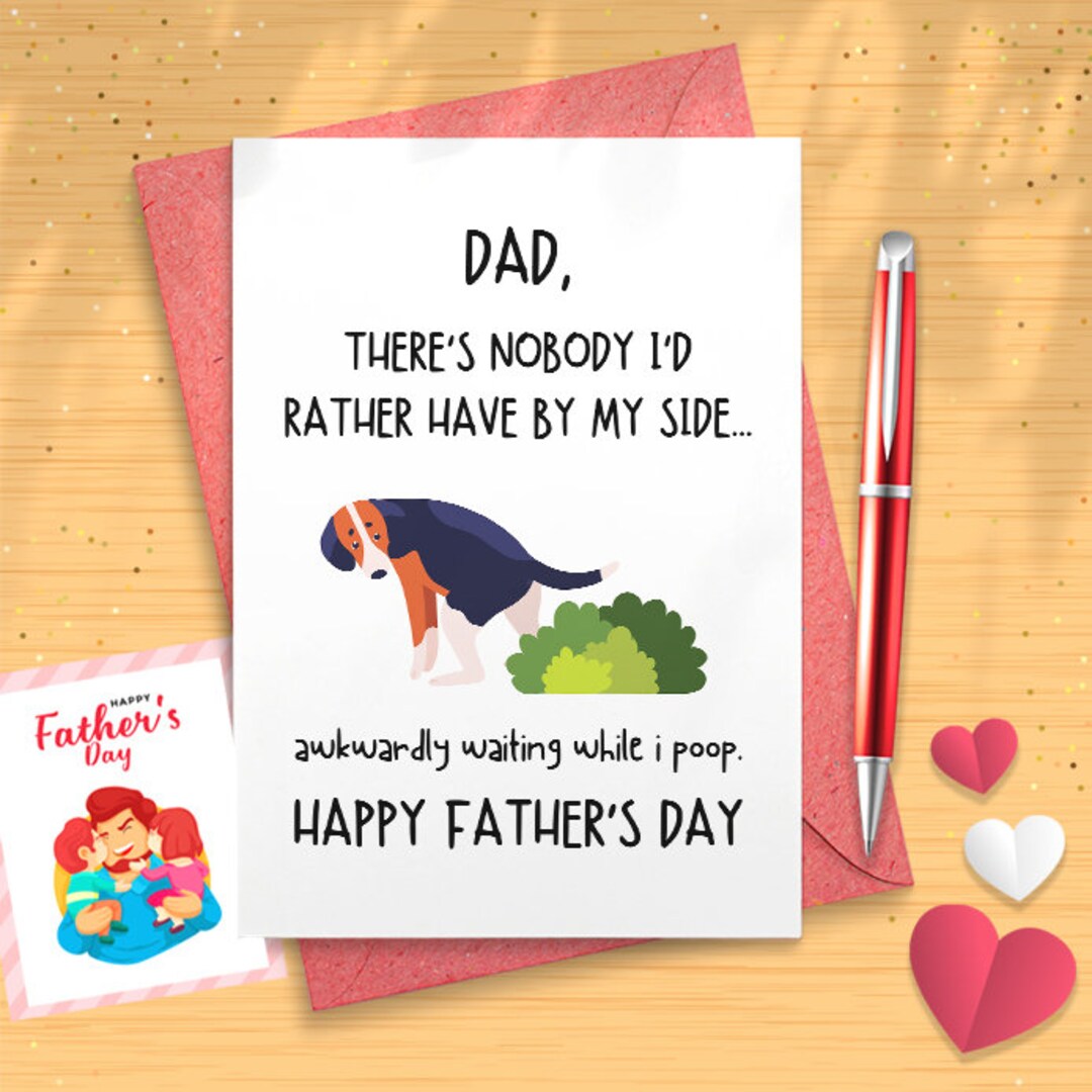 Naughty Fathers Day Card for Dog Dad, Great Father’s Day Gift From Dog ...