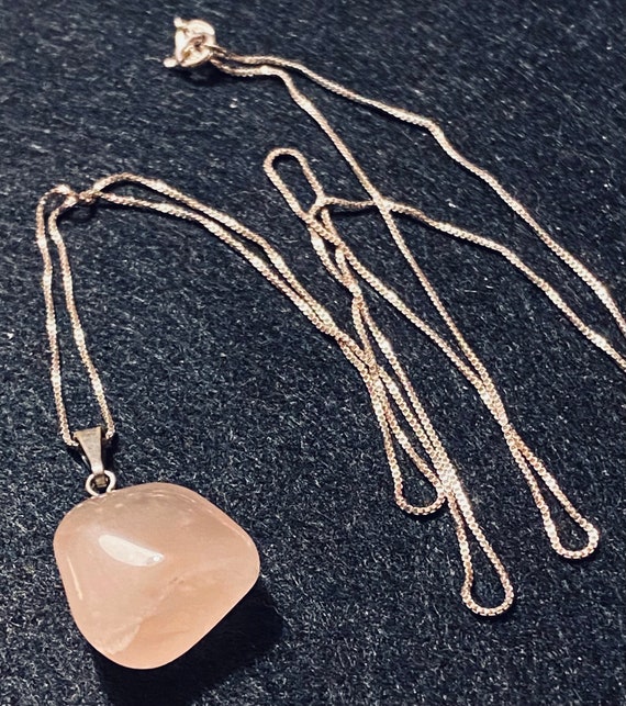 Gorgeous Vintage Rose Quartz 925 Sterling Silver 2