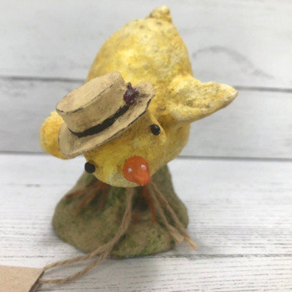 Debbee Thibault Mésange portant un chapeau Figurine Art folklorique en papier mâché 2007