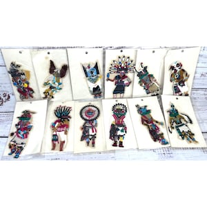 Vintage Kachina Dancer Doll geborduurde appliqué patch Lot 12 Native American