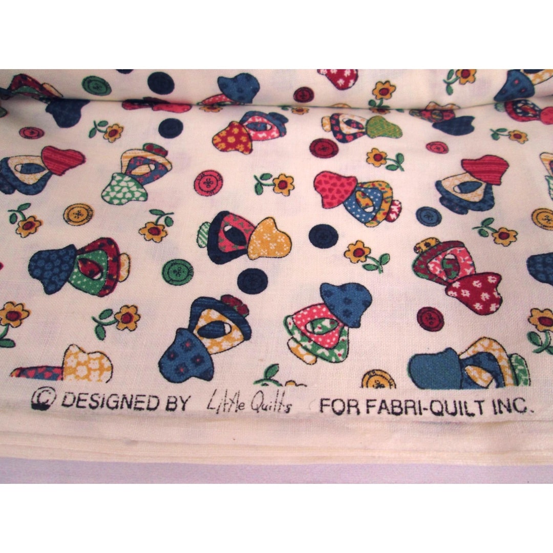 Vintage Sunbonnet Sue Fabric Button Floral Cottage Country Little ...