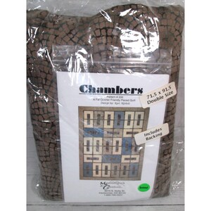 Mountainpeek Creations Chambers Quilt Kit Double Brown Blue Geometric Rectangle