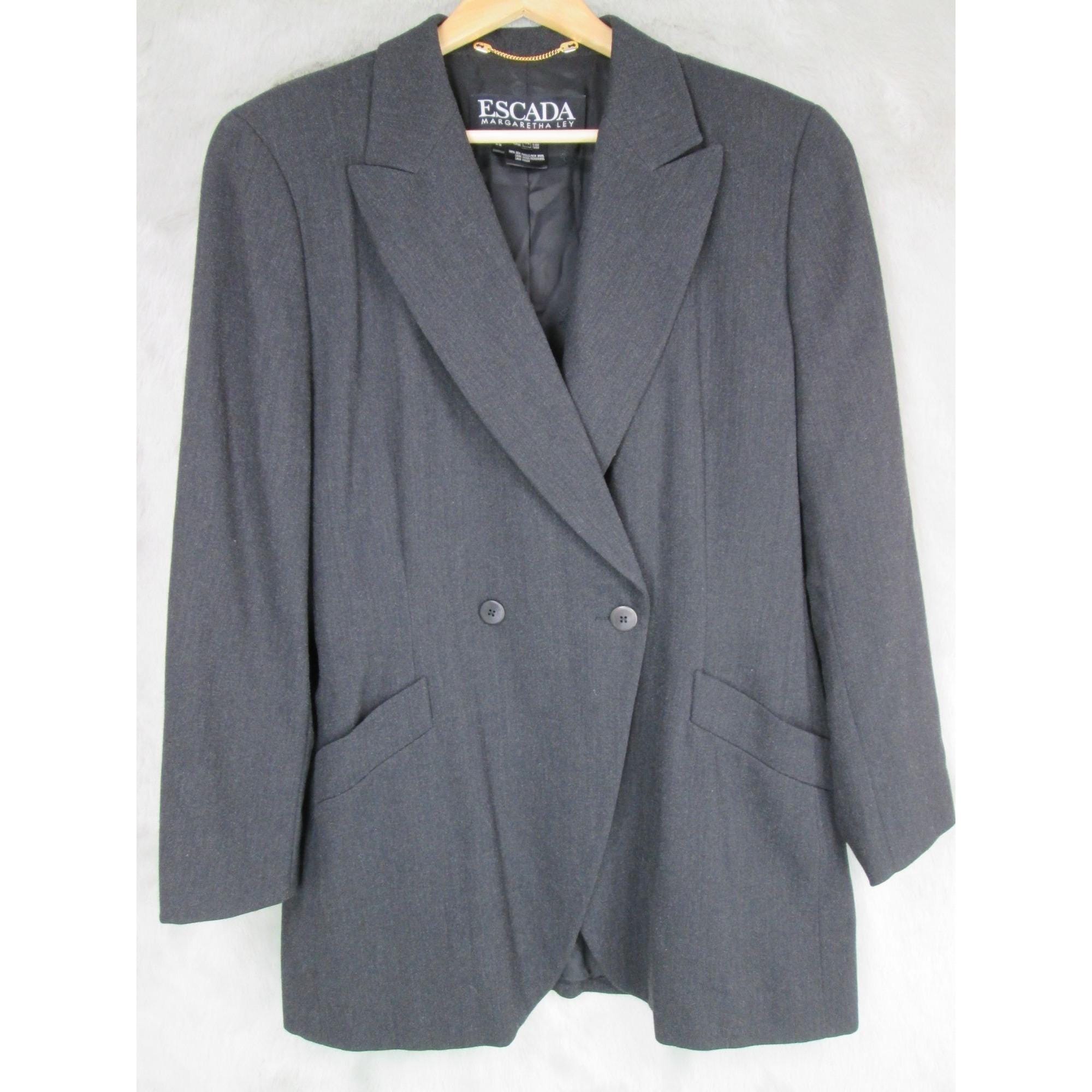 ESCADA シルバー装飾付きグレーブレザー ESCADA Jackets & Blazers