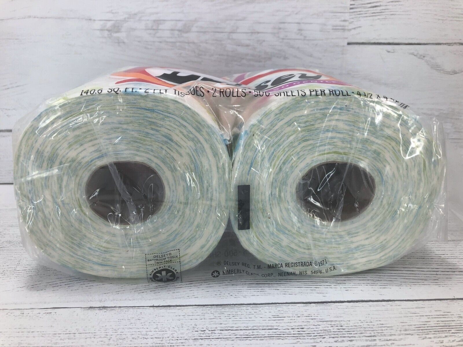 Vintage 70s Green Blue Daisy Floral Toilet Paper Delsey Movie TV Set ...