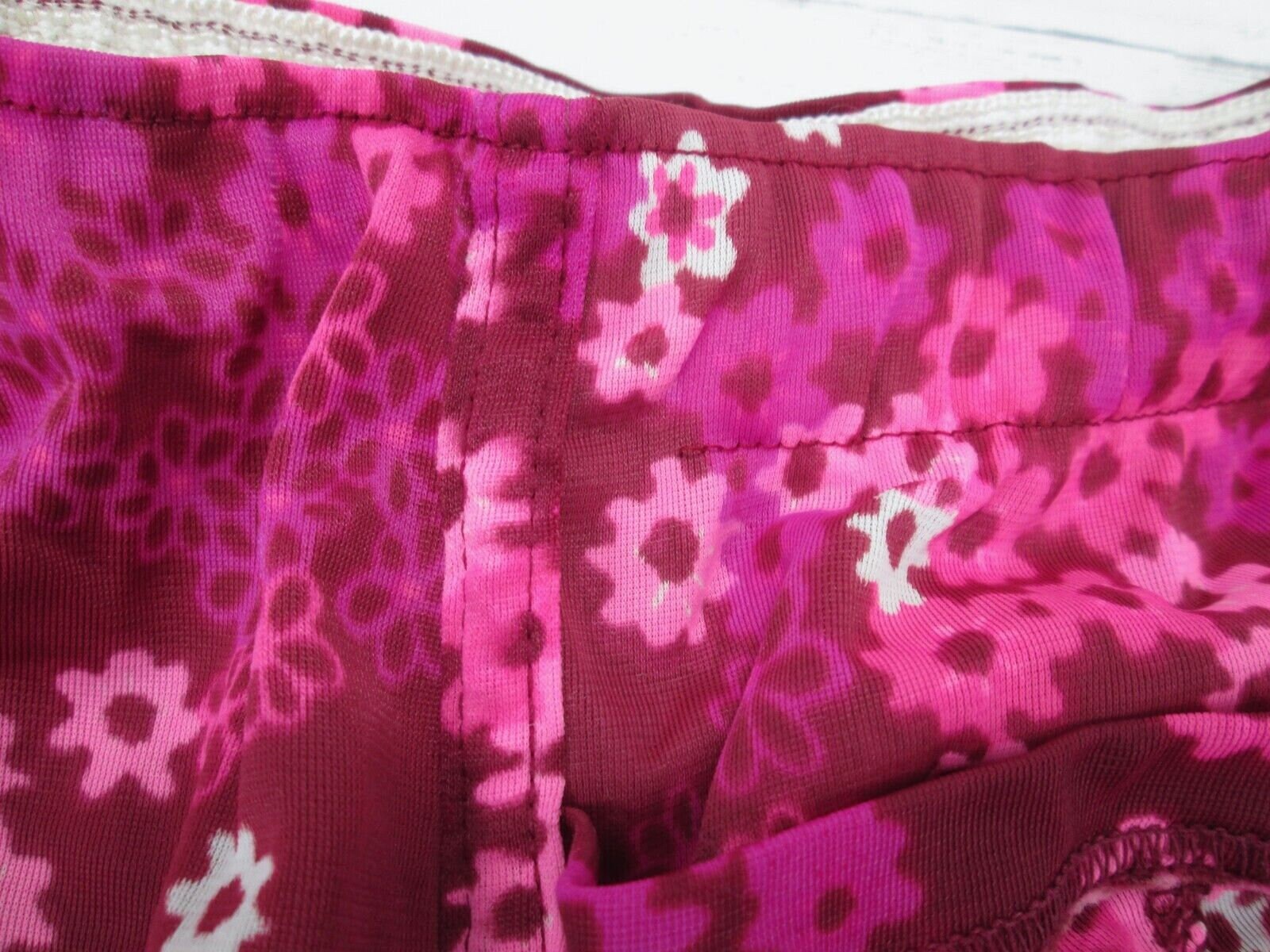 Vintage Men Underwear Bikini Brief 30 Pink Magenta Flower Floral Sheer