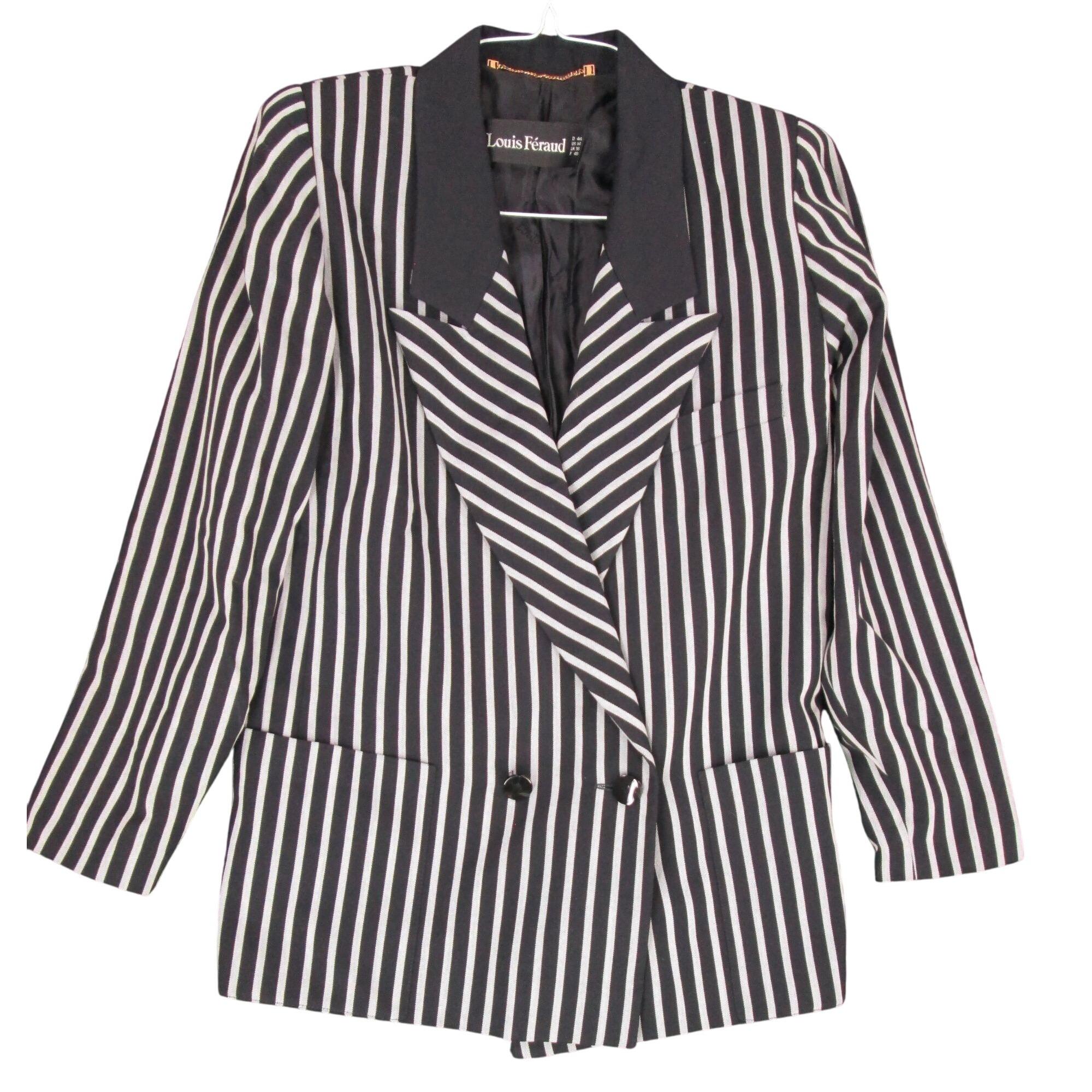 Black and White Striped Blazer Jacket - Etsy