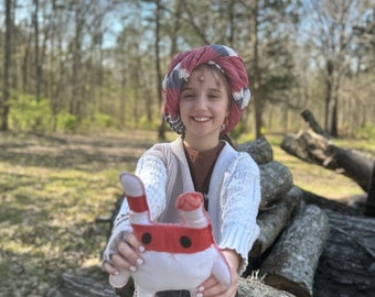 Small Tooka doll Loth cat plush- bespin coral and white