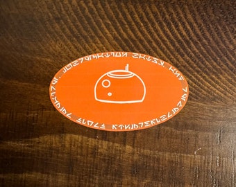 Droid mechanics orange sticker