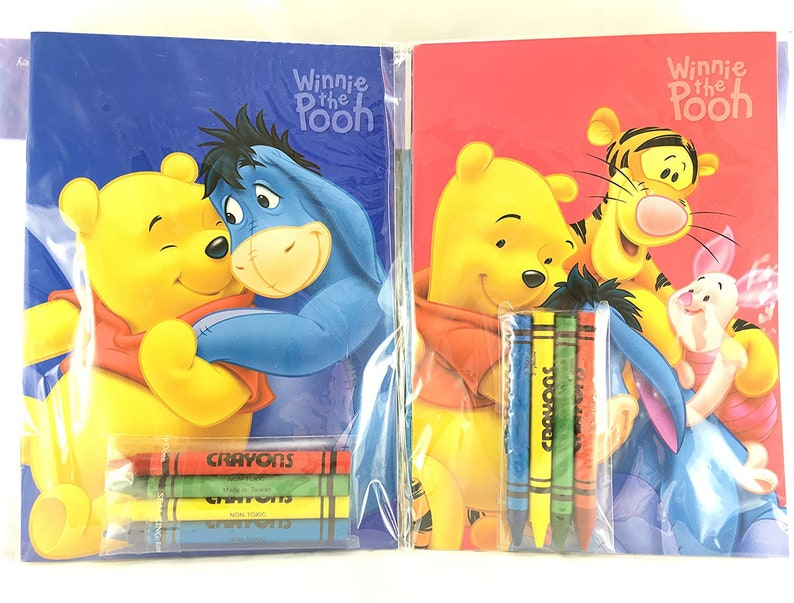 Download Party Supplies Paper Party Supplies Personalization 12 Sets Of Winnie The Pooh Party Favors Coloring Book Crayon Set 12 Pack Assorted Style