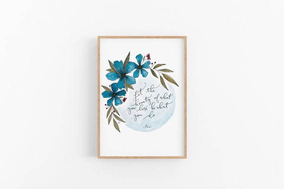 Rumi Rumi Quote Wall Art Inspirational Quotes Watercolor Etsy