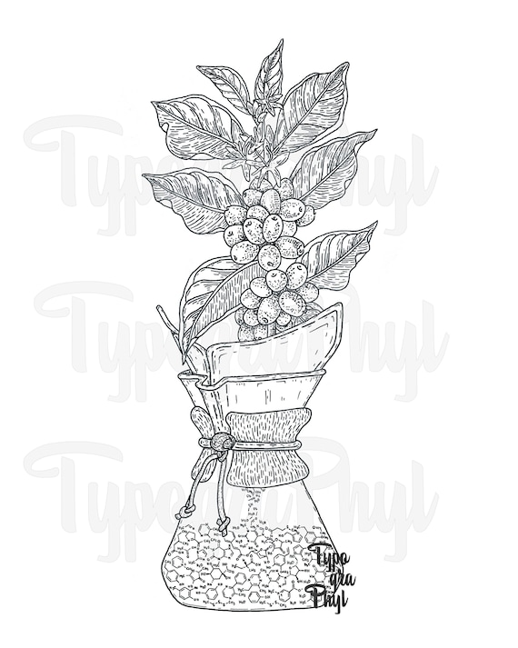 Kaffeepflanze Chemie: Wissenschaft Illustration Kunst - Etsy.de