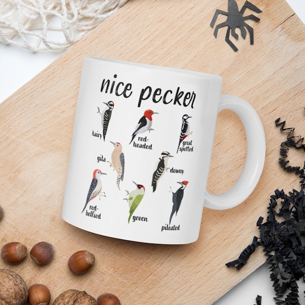 Nice Pecker Funny Woodpecker bird watching Christmas Gift Coffee mug