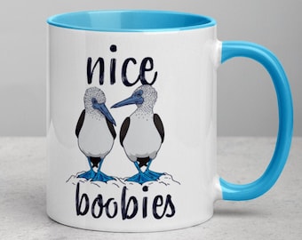 Funny Nice Booby Birds Galapagos Gift Mug with Color Inside