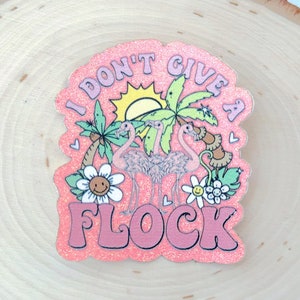 Don't Give A Flock Hat Patch, Flamingo Summer Hat Patch, DTF Transfer or Sublimation Transfer