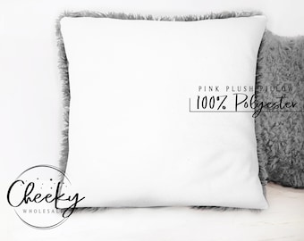 Funda de almohada en blanco Sublimación en blancos gris almohada al por mayor almohada almohada de poliéster 100% poliéster fleece felpa almohada 16x16; MÍNIMO DE 3 PIEZAS