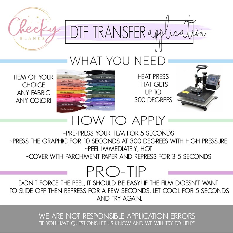 DTF Transfer Ready to Press Full Color Transfer Fast Shipping Printing ...