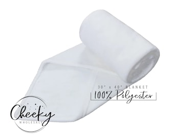 Sublimation Fleece Baby Blanket Wholesale Lightweight Fleece Polyester Blanket 100% Polyester 30x40 White Blanket Blank;  3 PIECE MINIMUM