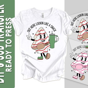 Funny Christmas Looking Like a Snack DTF Transfer Ready to Press Full Color Christmas Transfer Fast Shipping