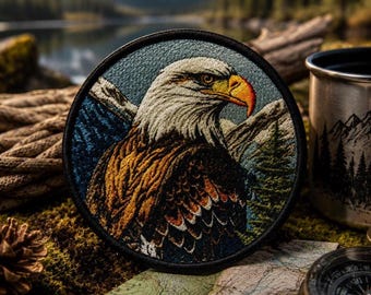 Eagle Patch/Iron-On Patch/National Patriotic Bird/Bird Badge/Mountains & Wildlife/Sew-On Applique for Clothing Vest/Jacket Backpack Hats