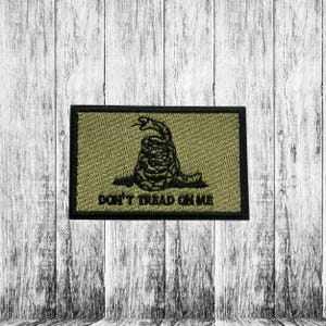 Don&#39;t Tread On Me Patch Embroidered Iron-on Applique for Jacket, Clothing, Backpack, snake flag emblem, tactical badge, freedom supporter