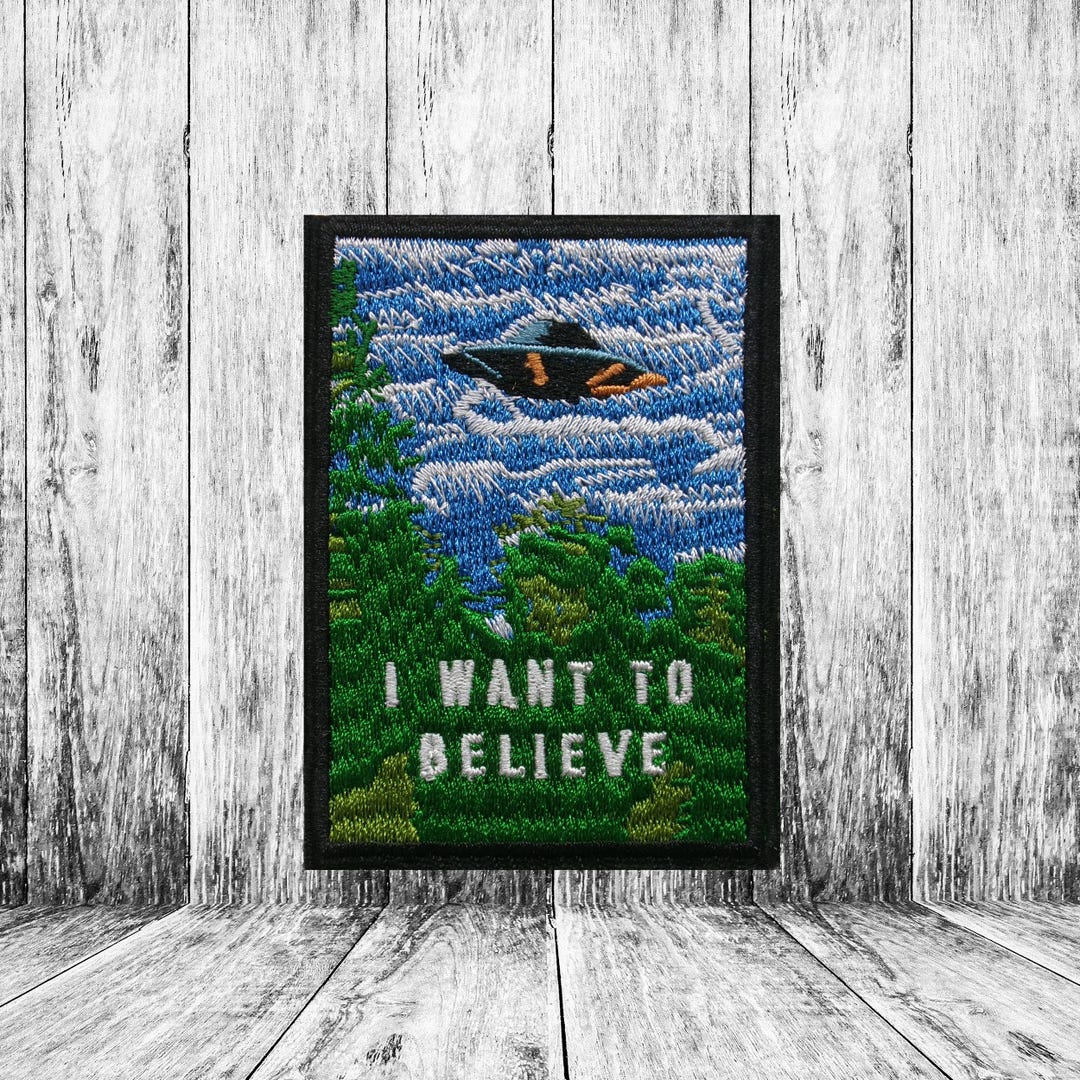 Glow in the Dark Alien Embroidered Patch Think Different - Iron on