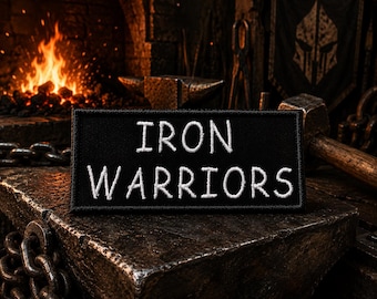Patch Iron Warriors/Patch termocolante/RPG de mesa de ficção científica/Grim Darkness/Aplique bordado para costurar em roupas, coletes, jaquetas, chapéus e mochilas