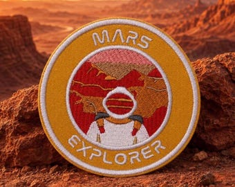 Mars Explorer Patch/For The Benefit of All/Iron-On Patch/Space Badge/NASA Astronaut Patch/Planet/Sew-On Applique for Jacket/Clothes/Backpack