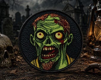 Zombie Patch/Iron-on Patch/Halloween Costume Decor/Horror Patches/Gothic/Undead Gift/Sew-On Applique for Clothing, Jacket, Hat, Backpack