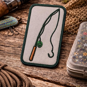 fishing rod patch, fishing patch, bass fish patch, fishing lure, sequins patch, trucker hat patches, trendy patch, iron on patch, DIY patch