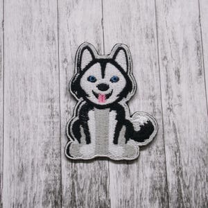 Husky Patch Dog Breed Embroidered Iron-on/Sew-on DIY Applique Vest Jacket Clothing Backpack Furry Friend Canine Emotional Support Harness