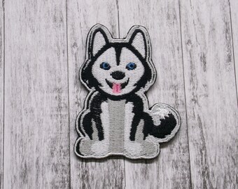 Husky Patch Dog Breed Embroidered Iron-on/Sew-on DIY Applique Vest Jacket Clothing Backpack Furry Friend Canine Emotional Support Harness
