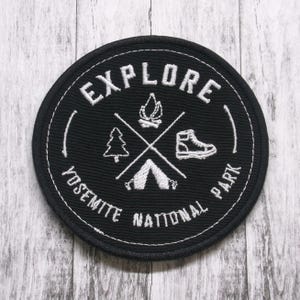 Yosemite Park Patch/3.5&quot; Iron-On Embroidered Applique for Jacket & Clothing/Backpacks/Nature Badge/Hiking Patch/Mountain Patch/Souvenir Gift
