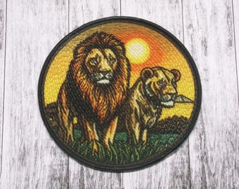 ライオンパッチ/アイロン接着パッチ/ジャケット、バックパック、衣類用