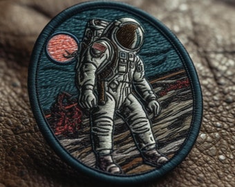 Space Astronaut Patch Iron-on/Sew-on Applique for Vest Jacket Bag Clothing Backpack, Decorative Badge, Outerspace, Planet Stars Exploration