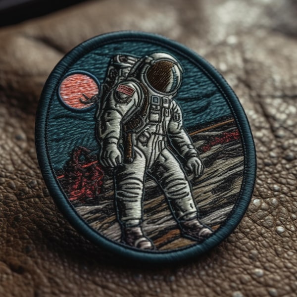 Space Astronaut Patch Iron-on/Sew-on Applique for Vest Jacket Bag Clothing Backpack, Decorative Badge, Outerspace, Planet Stars Exploration