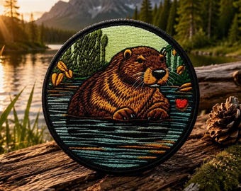 Beaver Patch/Iron-on Patch/Wild Animals Badge/Nature Explorer/Hiking & Camping/Sew-On Applique for Clothing Vest/Jacket Hats Backpack Hats