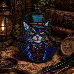 Smokingkattlapp/Stryklapp/Katthumor/Kattunge/Cosplaykostym/Sy-på-applikation för kläder Väst/Jacka Hatt Ryggsäck