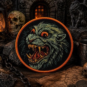 Parche de hombre lobo/Parche termoadhesivo/Parches de monstruos de terror/Decoración de disfraz gótico de Halloween/Aplicación para coser en ropa, chaleco/chaqueta, sombrero, mochila