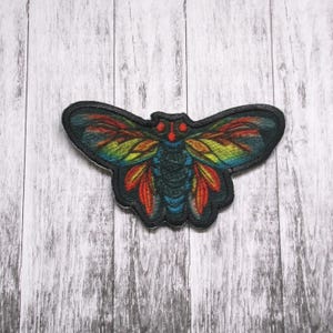 Moth Patch Iron-on Applique for Jacket, Clothing, Backpack, Tote Bag, Vest, lunar insect, forest explorer, boho bug, magical nature gift