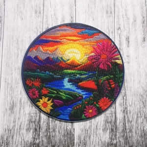 Nature Flower Patch Iron-on/Sew-on Applique for Vest Jacket Bag Clothing Backpack, Animals & Insects, Garden, Camping, Hiking, National Park
