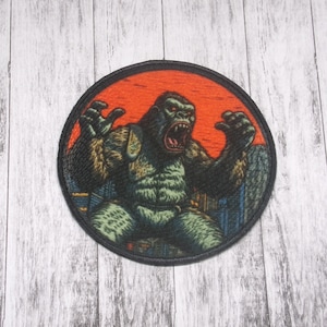 Iron-On Kaiju Patch/Sew-on Applique for Jackets & Clothing/Backpacks/Japanese Creature Patch/Monsterverse Patch/Retro Sci-fi Patch/Monarch