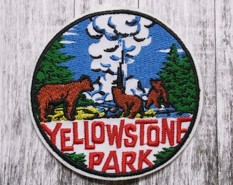 Yellowstone Park Patch/Iron-On Embroidered Applique for Jacket & Clothing/Backpacks/Nature Badge/Hiking Patch/Mountain Patch/Souvenir