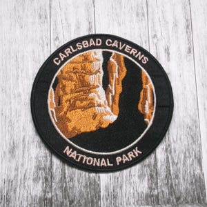 Carlsbad Caverns Park Patch/Iron-On Embroidered Applique for Jacket & Clothing/Backpacks/Nature Badge/Hiking Patch/Mountain Patch/Souvenir