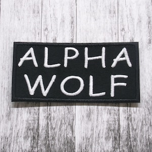 Alpha Wolf Patch Embroidered Iron-On Applique for Jacket, Clothing, Backpack, Lone Wolf, Biker Patch, Leadership Badge, Strength Symbol