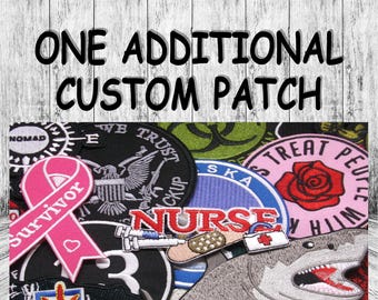 Custom ADD-ON: Additional Patch - Embroidered Iron-on/Sew-on Decorative Applique - Badge Patches for Vest Jacket Clothing Cap Backpack