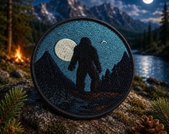 Bigfoot Patch/Iron-on Patch/Paranormal Badge/Sasquatch Cryptid Myths & Legends/Sew-On Applique for Clothing, Vest/Jacket, Hats, Backpack